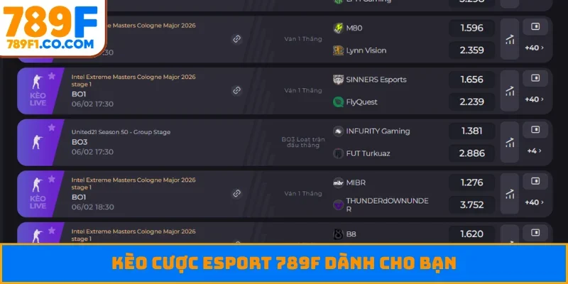 Kèo cược Esport 789F dành cho bạn